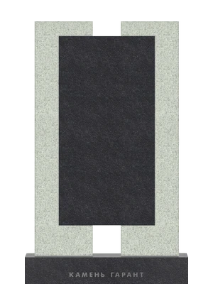 Памятник с обрамлением из светло-серого гранита